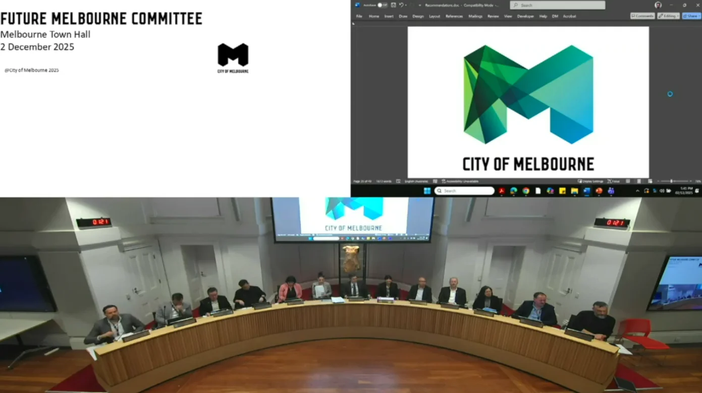 Future Melbourne Committee 회의 생중계 화면